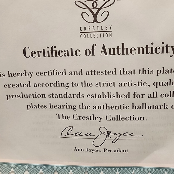 Crestley Collection 1993 Christmas Plate #1 - Picture 4 of 6